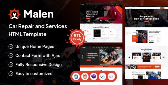 Malen – Car Repair And Services HTML Template – 46133433