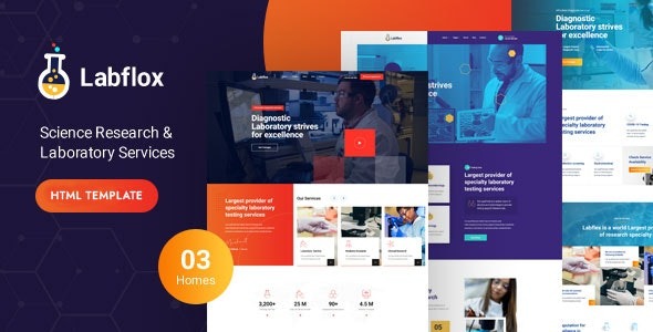 Labflox – Laboratory & Research Responsive HTML5 Template – 50452751