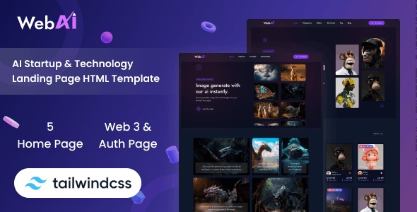 AI Startup & Technology Tailwind CSS Landing Template