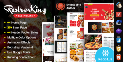 RestroKing – Cake Pizza & Bakery React Template – 30138001