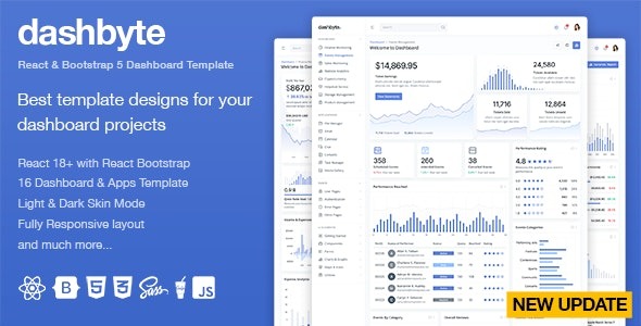 Dashbyte React & Bootstrap 5 Dashboard & Admin Template – 43422638