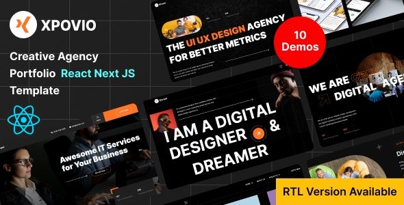 Xpovio- Digital Agency React Next Js Template + RTL – 50382608