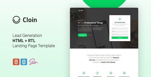 Cloin – HTML Landing Page Template – 30893723