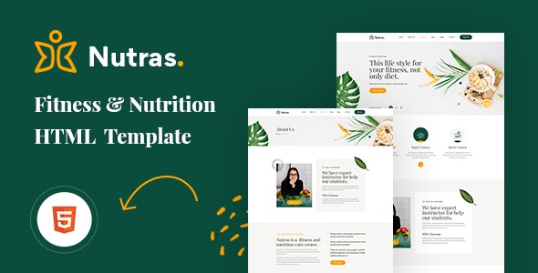 Nutras – Fitness & Nutrition Bootstrap 5 Template  – 32750190