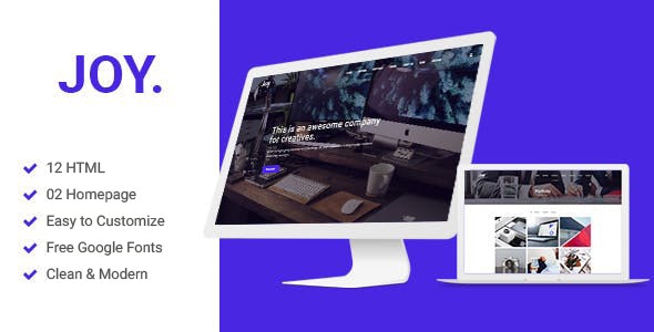 Joy | Creative Agency and One page HTML5 And Sass Template – 22038061