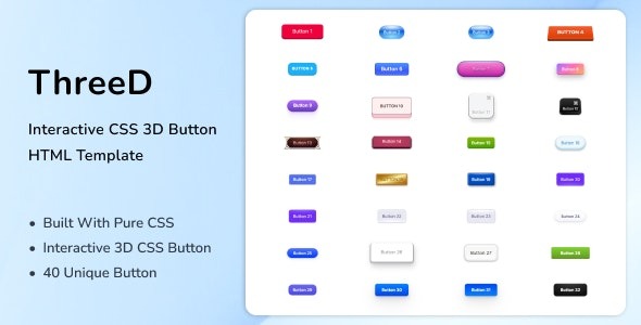 Interactive CSS 3D Button HTML Template – ThreeD – 50195751