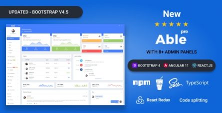 Able pro 8.0 Bootstrap 4, Angular 11 & React Redux Admin Template - 19300403