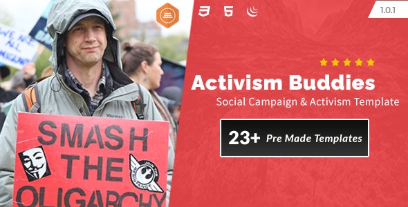 Activism Buddies - Social Campaign & Non Profit HTML5 Template - 22432719