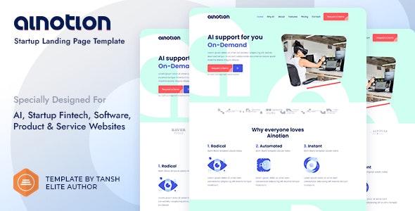 Ainotion Startup Landing Page Template - 29520182