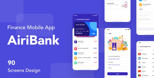 AiriBank – Finance Mobile App UI KIT – 25506154