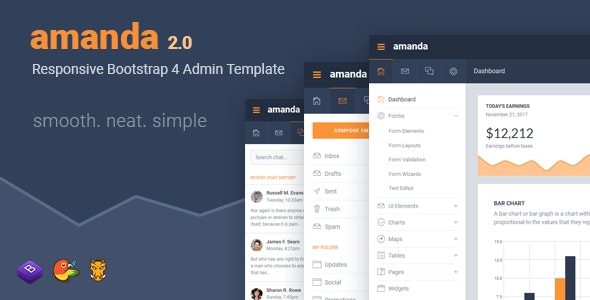 Amanda Responsive Bootstrap 4 Admin Template – 2694429