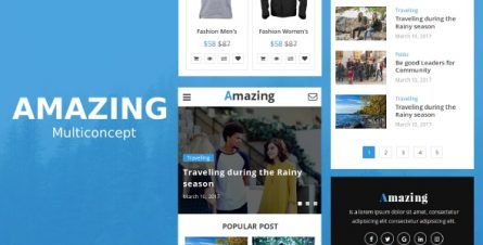 Amazing - Multiconcept News, Magazine, Blog and eCommerce Mobile Template - 19465055