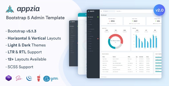 Appzia – Responsive Bootstrap 5 Admin Dashboard – 21199541