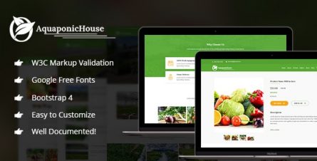 Aquaponic House Bootstrap Template - 21238390
