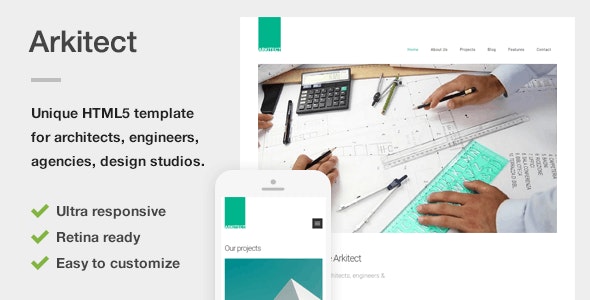 Arkitect – A Professional HTML5 Template for Architects and Engineers – 18373565