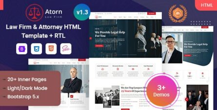 Atorn - Law Firm & Attorney Website HTML Template - 28807752