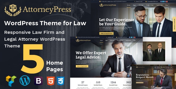 Attorney Press - Lawyer WordPress Theme - 20385629