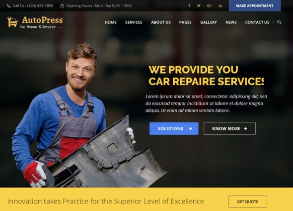 AutoPress – Car Repair & Services WordPress Theme – 20101418