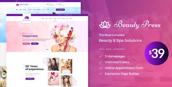 Beauty Salon Spa WordPress Theme – 21170252