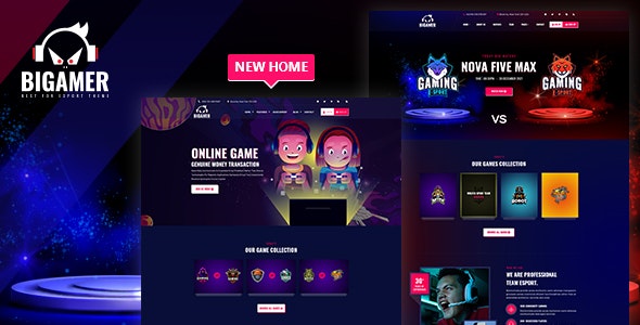 Bigamer – Online eSports And Gaming Tournaments HTML Template – 34258637