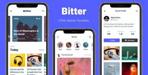 Bitter – HTML Mobile Template – 25262018