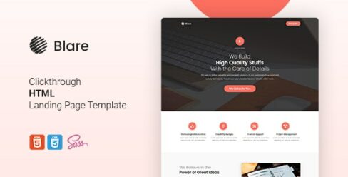 Blare – Clickthrough HTML Landing Page Template – 28556241
