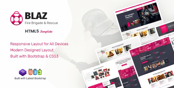 Blaz – Fire Brigade HTML Template – 34165974