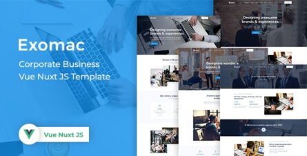 Bootstrap Vue Template for Corporate Business using Nuxt JS - Exomac - 30078261
