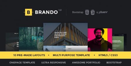Brando Responsive & Multipurpose OnePage Template - 13486658
