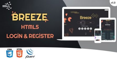 Breeze HTML5 Login and Register Page Template - 23065278