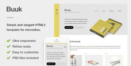 Buuk - A Unique Microsite & Landing HTML5 Template - 12942384