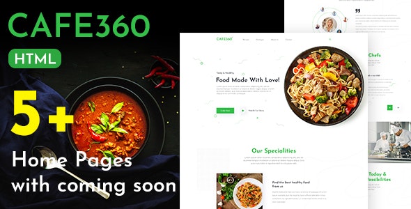 Cafe360 - Restaurant One Page HTML Template - 29485849