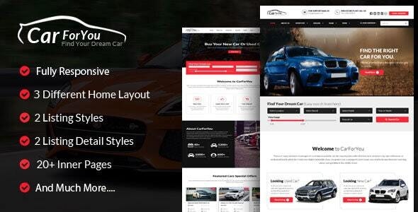 CarForYou – Responsive Car Dealer HTML5 Template – 19357721