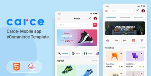 Carce – Mobile app eCommerce Template – 37315187