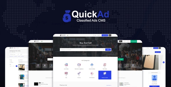 Classified Ads CMS PHP Script – Quickad Classified – 19960675