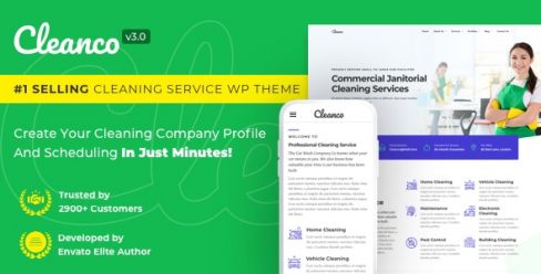 Cleanco 3.0 – Cleaning Service Company WordPress Theme – 9460728