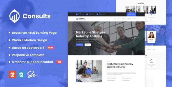 Consults – Consulting and Finance HTML Landing Page Template – 33046190
