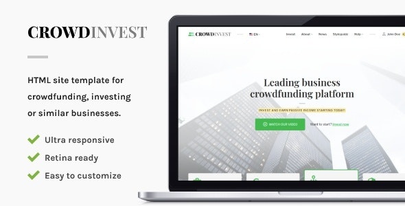 CrowdInvest – Crowdfunding HTML Site Template – 36687356