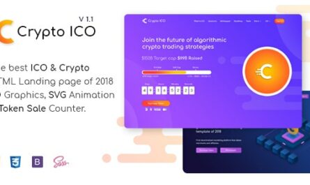 Crypto ICO - Cryptocurrency Website Landing Page HTML Template - 21968965