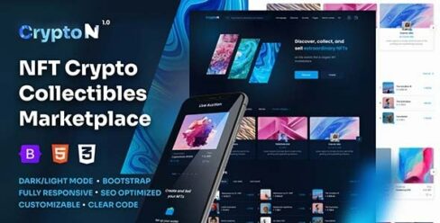 CryptoN – NFT Collectibles Marketplace HTML Template – 35256140