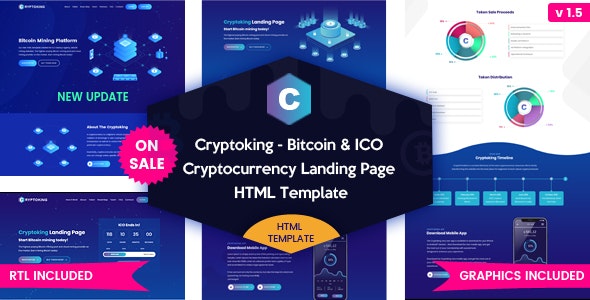 Cryptoking ICO – Bitcoin & ICO Cryptocurrency Landing Page HTML Template – 21824183