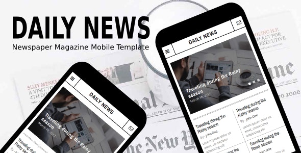 Daily News – Newspaper Magazine Mobile Template – 20426392