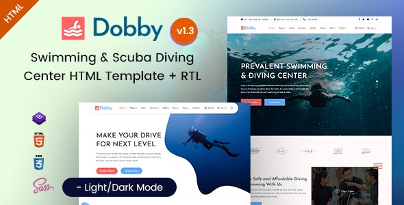 Dobby – Swimming & Scuba Diving HTML Template – 26786238