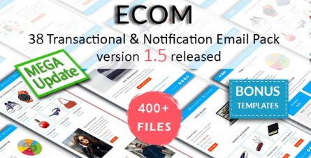 ECOM - Transactional and Notification Email Templates Mega Bundle - 18361870