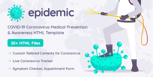 Epidemic COVID-19 Coronavirus Medical Prevention & Awareness HTML Template - 26739156