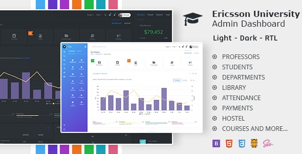 Ericsson – Admin Dashboard Template for University, school & college – 24422294
