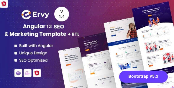 Ervy - Angular 13 IT & SEO Marketing Startup Template - 26747324