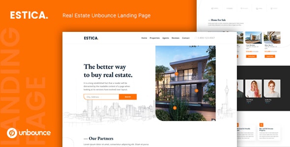 Estica — Real Estate Unbounce Landing Page Template - 24921499