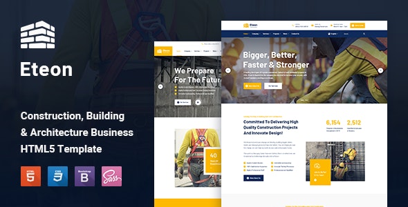 Eteon – Construction and Building HTML5 Template – 28067443