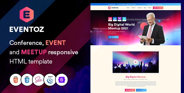 Eventoz – Conference, Event And Meetup HTML Template – 34453911